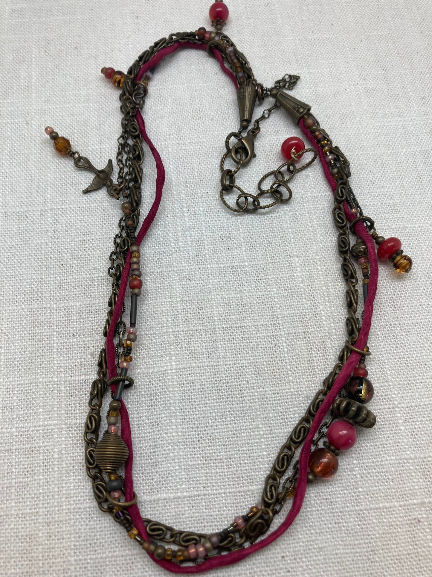 Silk and Brass Necklace