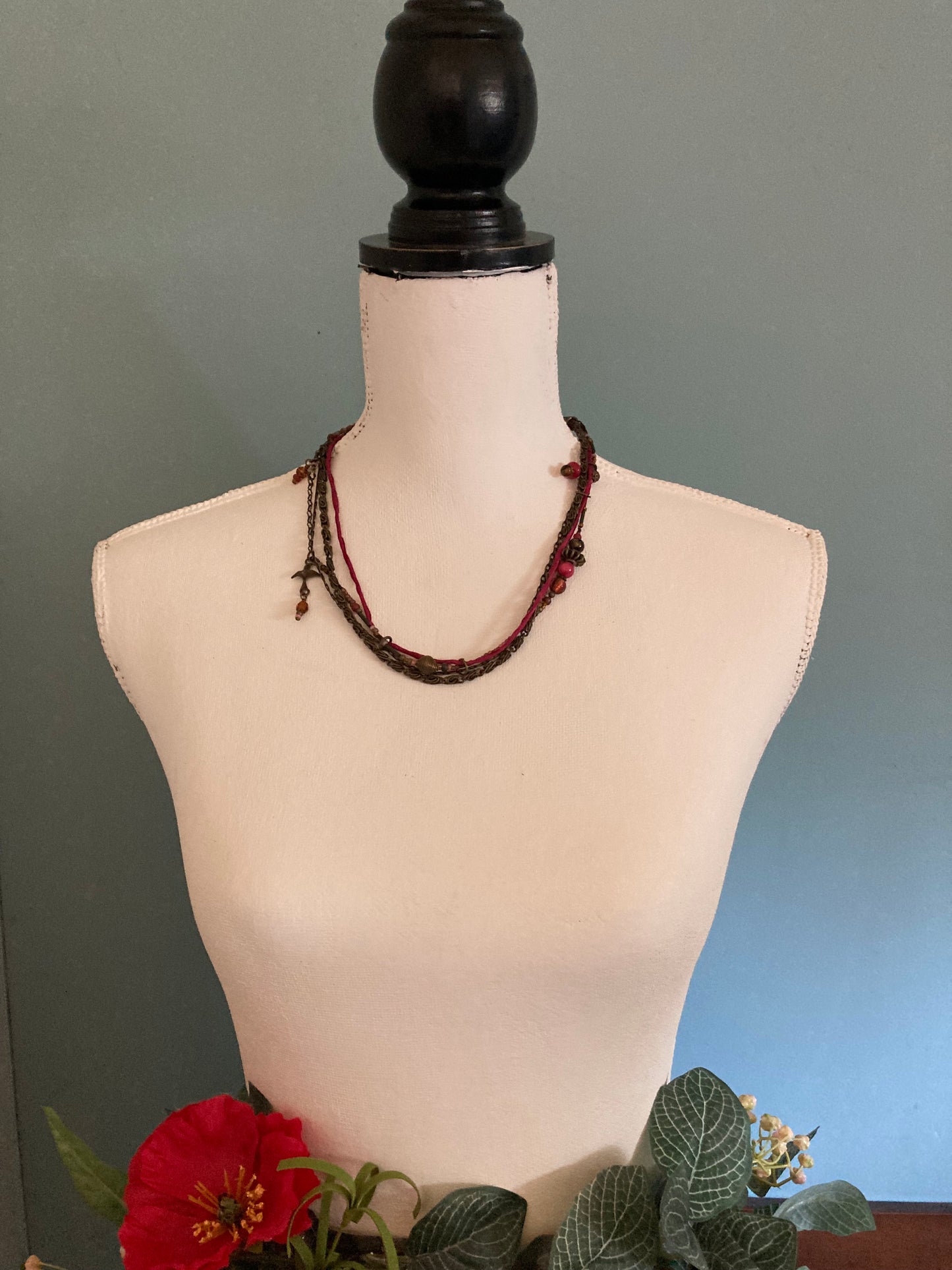 Silk and Brass Necklace