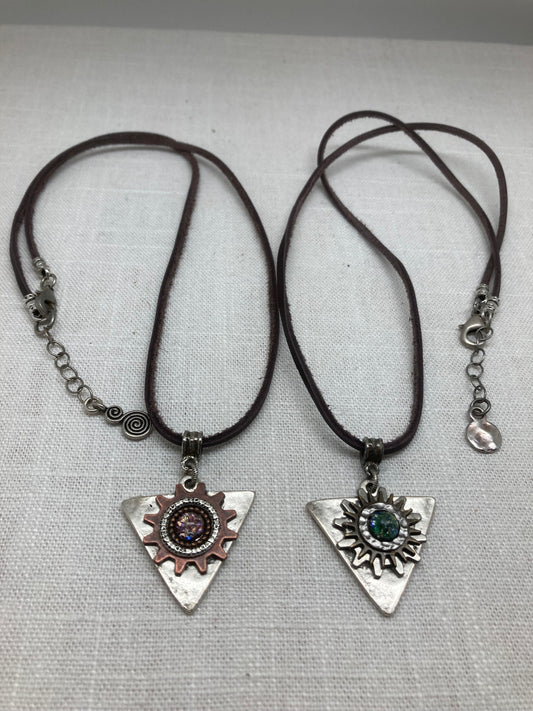 Sunburst Triangle Necklace