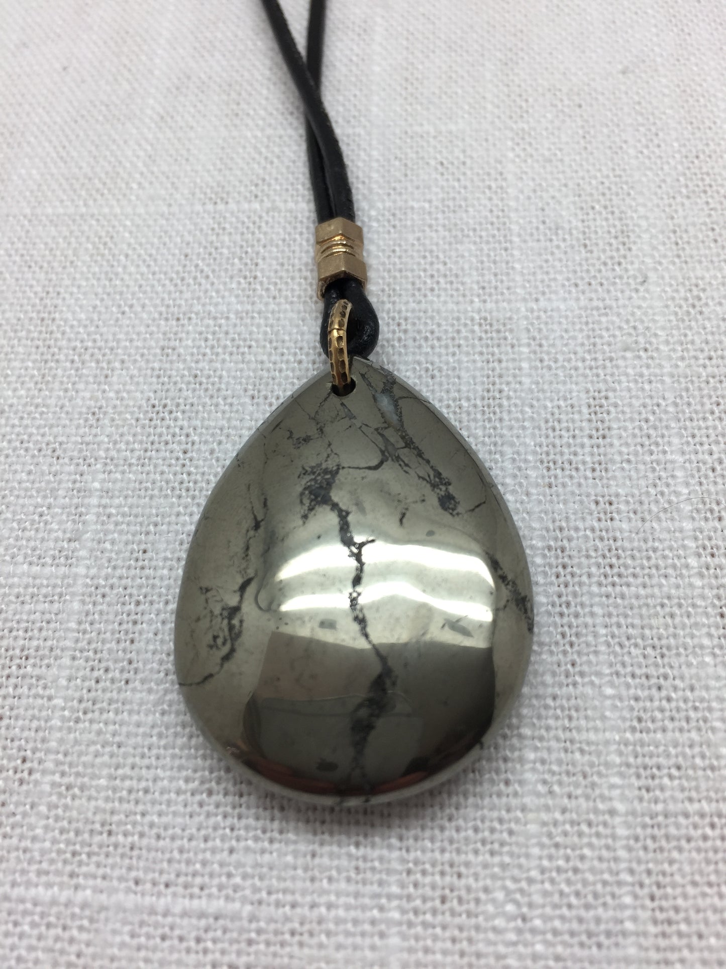 Chunky Pyrite Teardrop Pendant